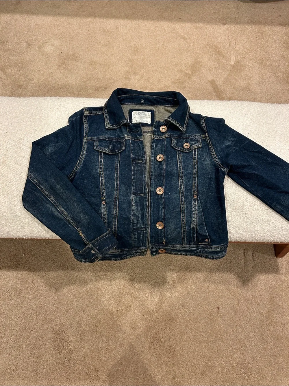 Justice Dark Blue Denim Jacket for Girls